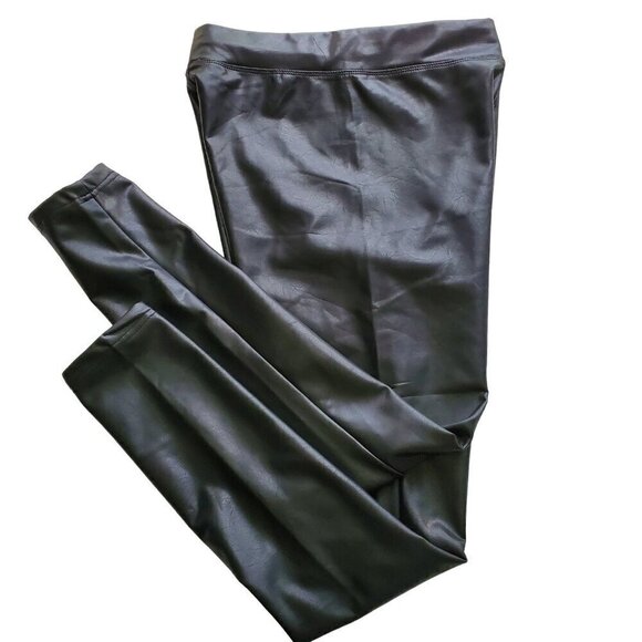 Ci Sono Curve Hugging Stretch Faux Leather Leggings High Rise Style PUP12 Goth S - Picture 5 of 15